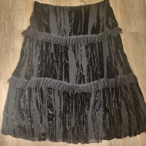 Vintage Donna Velvet,Lace & Silk Blend Skirt Black Size Large (Deadstock)